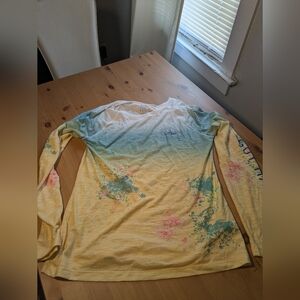 Yellow and Blue Long Sleeve Shirt